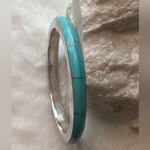 Sterling silver bangle with turquoise